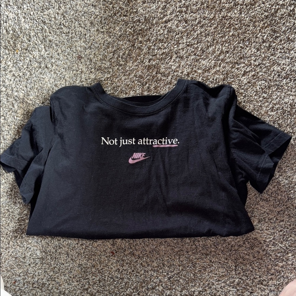 Nike Black Tee with Pink Nike Logo